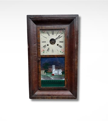 Lot 987 - A Jerome & Co American wall clock with painted...