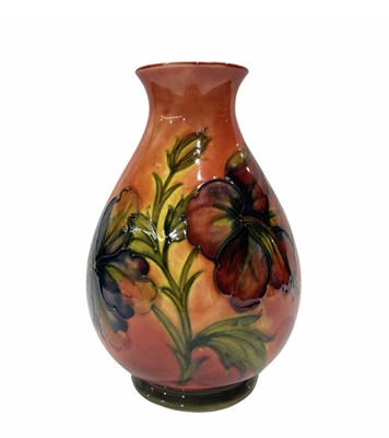 Lot 764 - Walter Moorcroft, 'Hibiscus' pattern flambé...