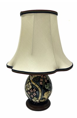 Lot 828 - Moorcroft, 'Golden Lily' lamp with shade, tube...