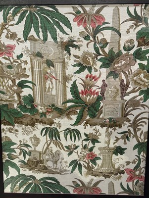 Lot 452 - A large framed section of printed fabric...