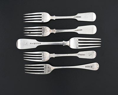 Lot 23 - A group of five hallmarked English silver...