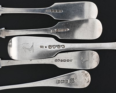 Lot 23 - A group of five hallmarked English silver...