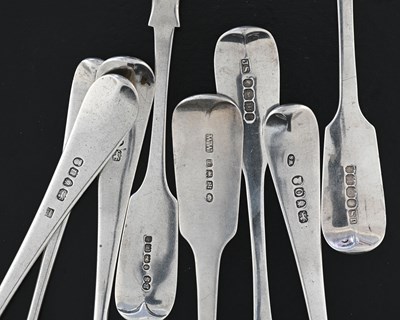 Lot 28 - A group of eight English hallmarked silver...