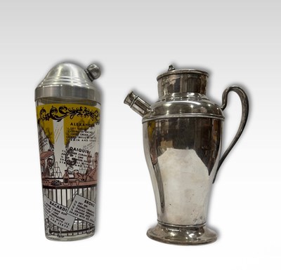 Lot 788 - A silver plated art deco cocktail shaker...