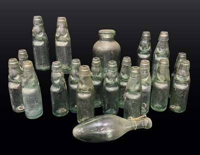 Lot 95 - Glass: a large collection of green codd-neck...