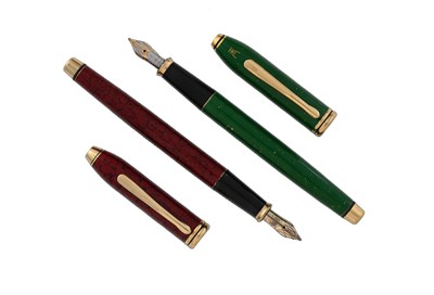 Lot 118 - Cross, a Townsend Jade fountain pen and a red...