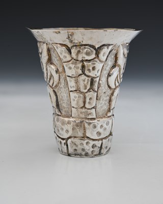 Lot 19 - A South American silver-coloured metal vase,...