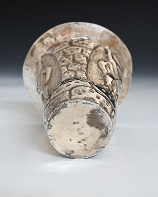 Lot 19 - A South American silver-coloured metal vase,...