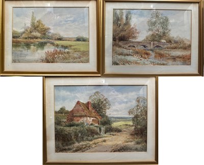 Lot 463 - Three watercolours of country scenes: 'Cottage...