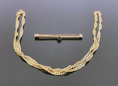 Lot 178 - A 9ct gold chain, together with a 9ct gold and...