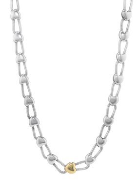 Lot 11 - Tiffany & Co., a vintage silver and 18ct gold Heart Padlock Link necklace