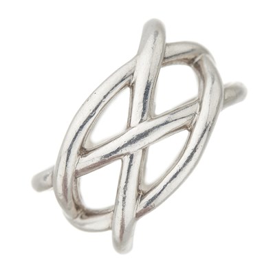 Lot 38 - Tiffany & Co., a silver Knot Wave band ring