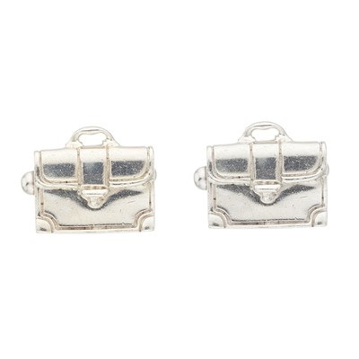 Lot 53 - Tiffany & Co., a pair of silver Briefcase novelty cufflinks