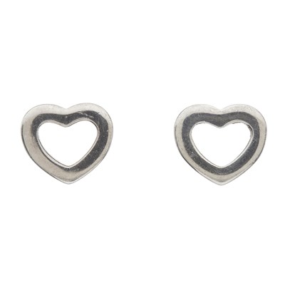 Lot 56 - Tiffany & Co., a vintage pair of silver Open Heart stud earrings