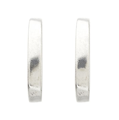 Lot 57 - Frank Gehry for Tiffany & Co., a rare pair of silver Torque square hoop earrings