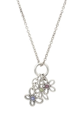 Lot 31 - Tiffany & Co., a rare silver gem-set Flower Butterfly Dragonfly necklace