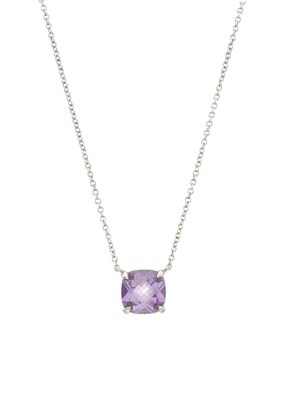 Lot 66 - Tiffany & Co., a silver amethyst Sparkler single-stone necklace