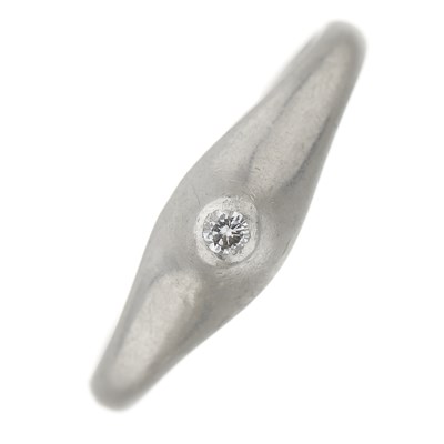 Lot 73 - Elsa Peretti for Tiffany & Co., a platinum diamond single-stone band ring