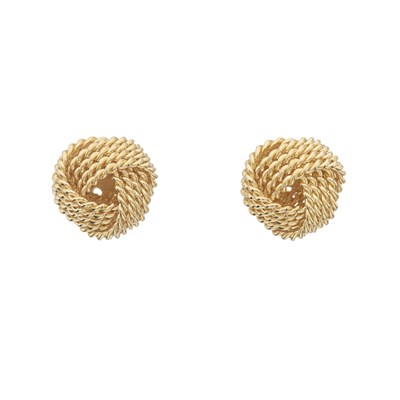 Lot 77 - Tiffany & Co., a pair of 18ct gold Somerset Knot stud earrings