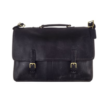 Lot 354 - Coach, a vintage soft black leather briefcase