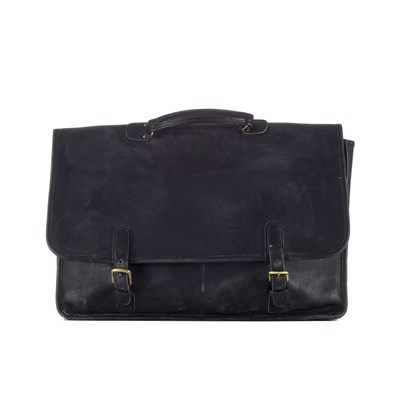 Lot 355 - Coach, a vintage soft black leather briefcase