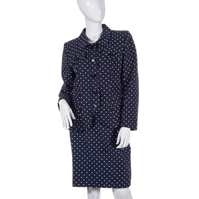 Lot 488 - Yves Saint Laurent, a polka dot skirt suit.