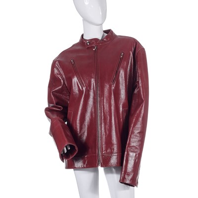 Lot 359 - DKNY Jeans, a men's red leather jacket.