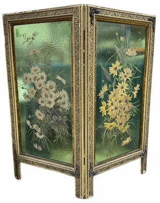 Lot 454 - A high-Victorian decorative screen, bouquets...