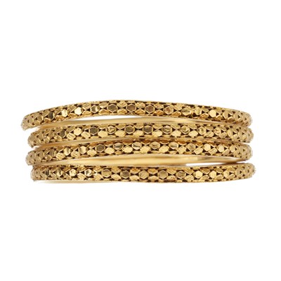 Lot 52 - Four 18ct gold bangle bracelets