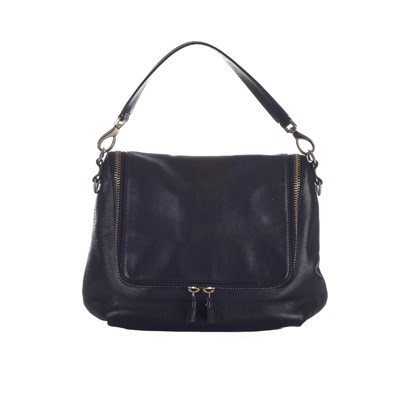 Lot 282 - Anya Hindmarch, a black leather Maxi Zip satchel