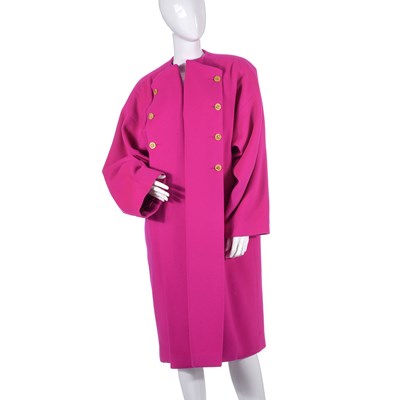 Lot 460 - Patrick Kelly, a 1980s fuchsia pink wool/cashmere coat