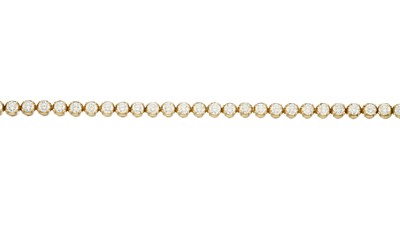 Lot 46 - An 18ct gold diamond line bracelet