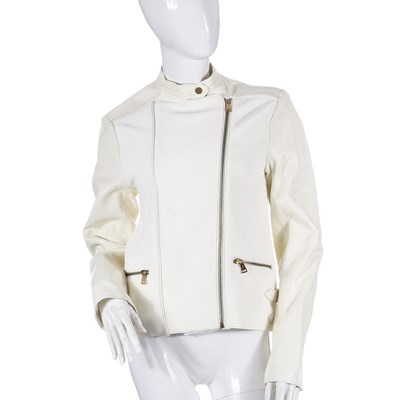 Lot 467 - Ralph Lauren black label, a cream biker jacket