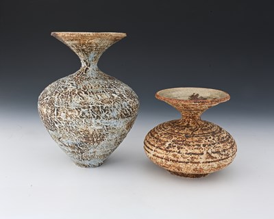 Lot 809 - Waistel Cooper, two studio pottery vases,...