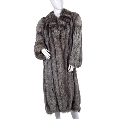 Lot 524 - A full-length silver fox fur coat