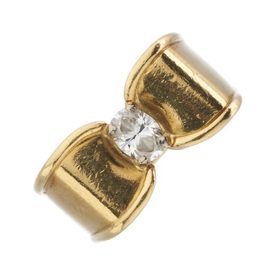 Lot 216 - An 18ct gold diamond single-stone band ring