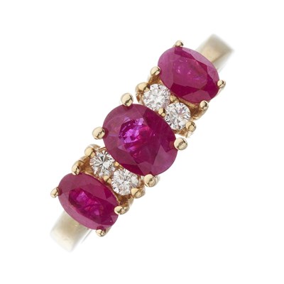 Lot 172 - A 14ct gold ruby and diamond dress ring