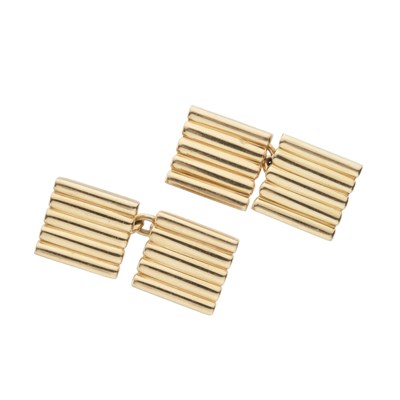 Lot 113 - Tiffany & Co., a vintage pair of 14ct gold cufflinks