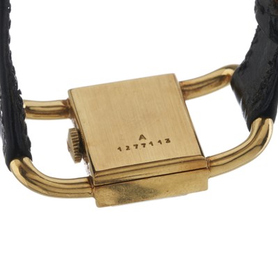 Lot 237 - Jaeger-LeCoultre, an 18k gold Étrier wrist watch