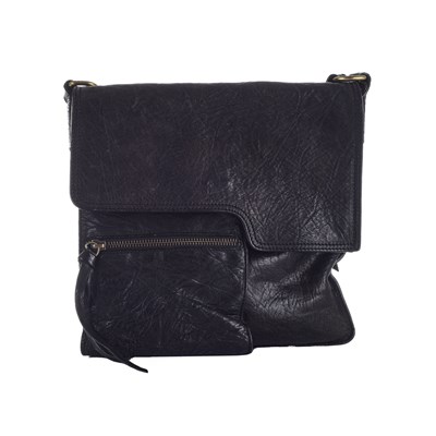 Lot 483 - Valentino, a black leather messenger bag