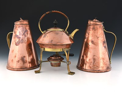 Lot 265 - W A S Benson, two Arts and Crafts copper and...