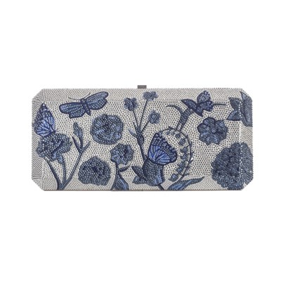 Lot 397 - Judith Leiber, a crystal Blue Garden minaudière clutch