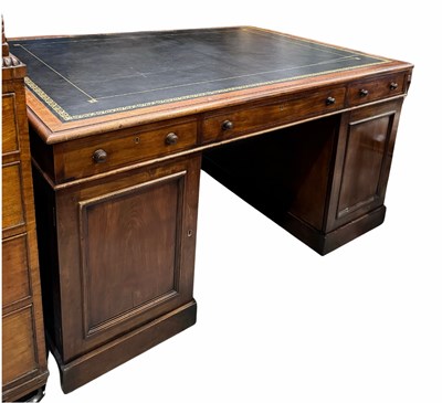 Lot 945 - An early Victorian twin pedestal partners desk...