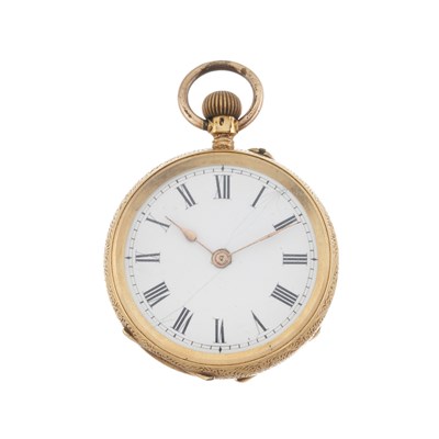 Lot 269 - An 18k gold open face fob watch