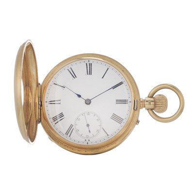 Lot 270 - E. Dobell, Hastings, an 18ct gold half hunter pocket watch