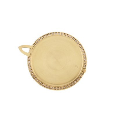 Lot 276 - Piaget, an 18ct gold diamond set open face 'mystery' dial pocket watch