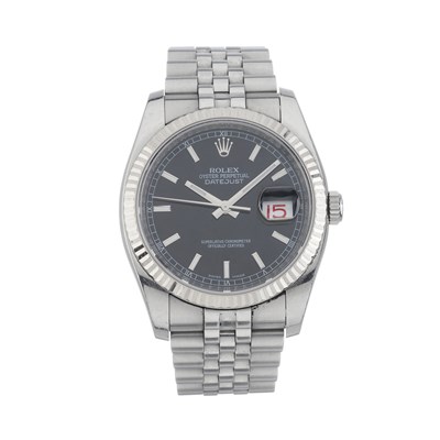 Lot 253 - Rolex, a stainless steel Oyster Perpetual Datejust 36 bracelet watch