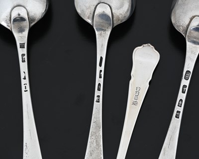 Lot 38 - Three eighteenth-century silver Old English...