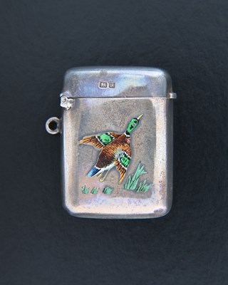 Lot 329 - An Edwardian silver and enamel vesta case, of...