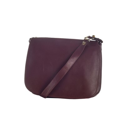 Lot 306 - Cartier, a vintage Bordeaux leather crossbody bag